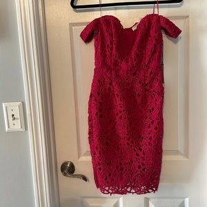 NWT Fuchsia Off the shoulder Lace Bodycon Dress